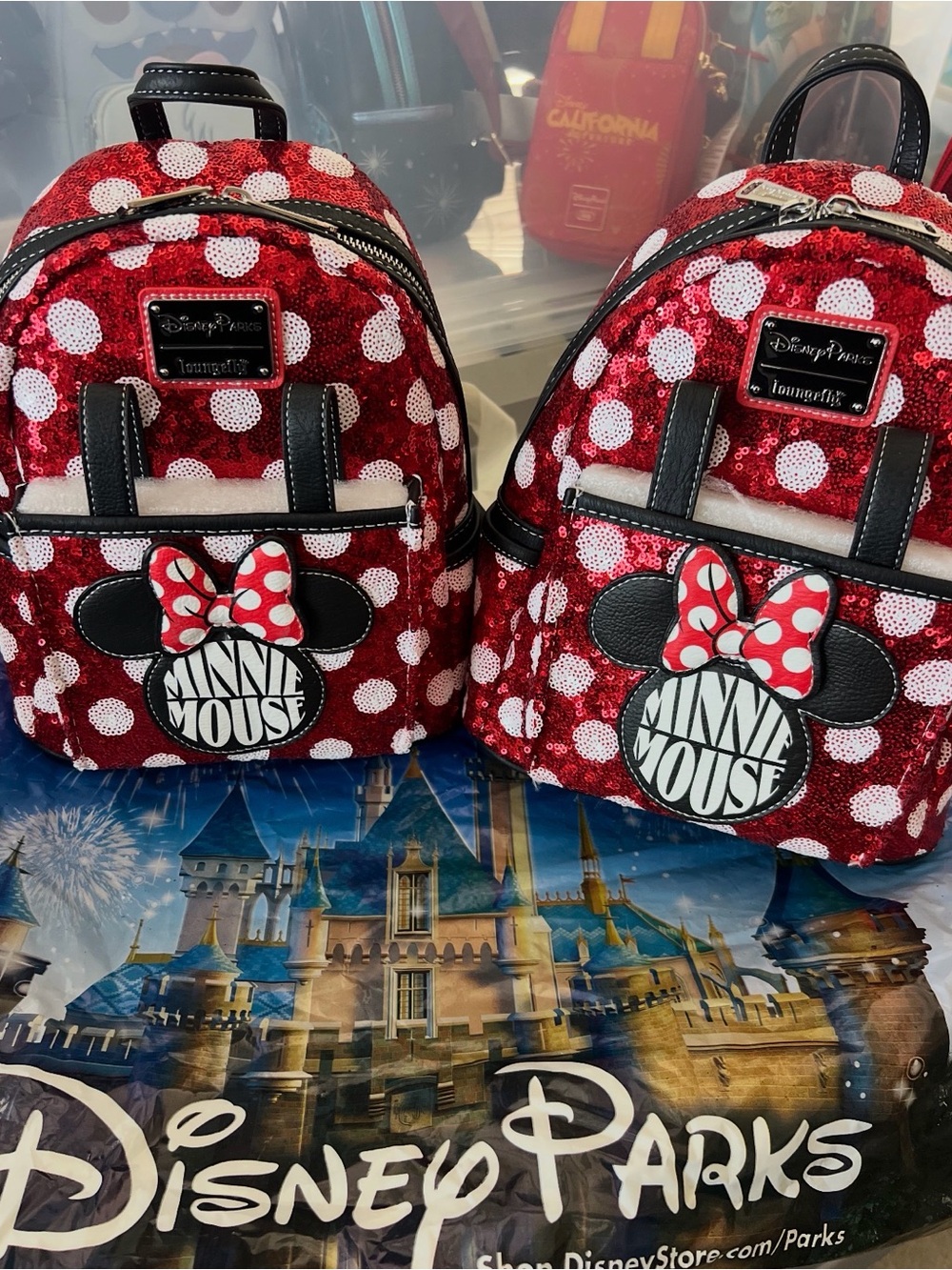 Disney Parks Loungefly Minnie Mouse Red Sequin Mini Backpack - this is one bag
